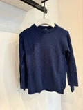 Manuell Frank Royal Navy Textured Crewneck Sweater