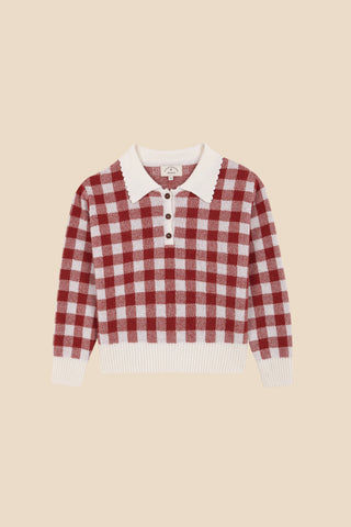 Birinit Gingham Russet Biri Knit Sweater