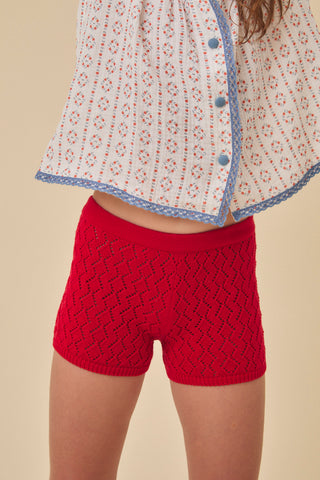 Birinit Cherry Openwork Short