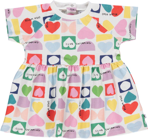 Beau Loves Multicolor Hearts Baby Dress