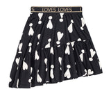 Beau Loves Black Exclamation Mark Asymmetrical Skirt