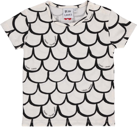 Beau Loves Baby Black Scales T-shirt + Shorts Set