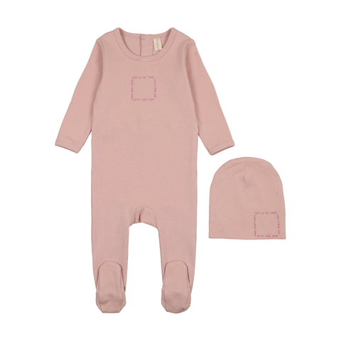 Bonjoy Blush Pink Cest La Vie Footie Set