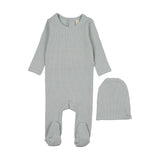 Bonjoy Blue/White Bunny Footie Set