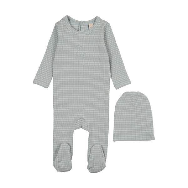 Bonjoy Blue/White Bunny Footie