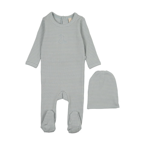 Bonjoy Blue/White Bunny Footie