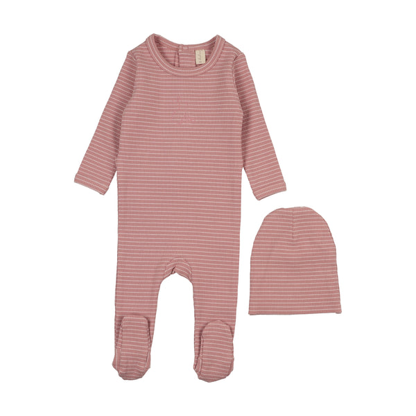 Bonjoy Pink/White Bunny Footie Set