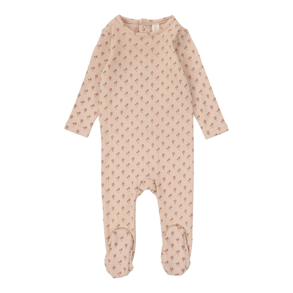 Lilette Dusty Pink Ballard Print Footie