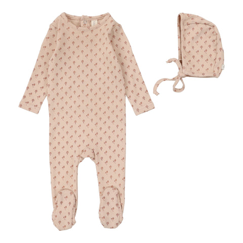 Lilette Dusty Pink Ballard Print Footie Set