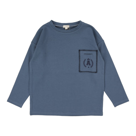 Lil Legs Off Blue Boys Pocket Tee BPT-OFBL