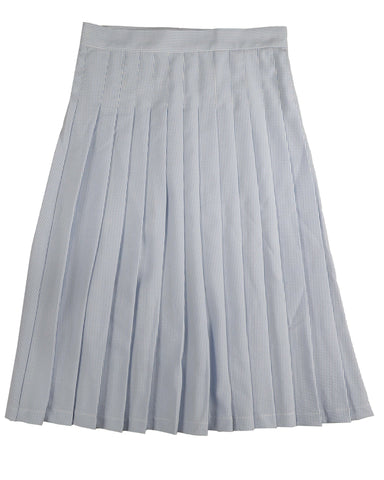 Belati Light Blue Seersucker Pleated Skirt