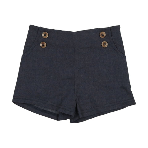 Lil Legs Off Navy Button Shorts