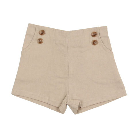 Lil Legs Taupe Button Shorts