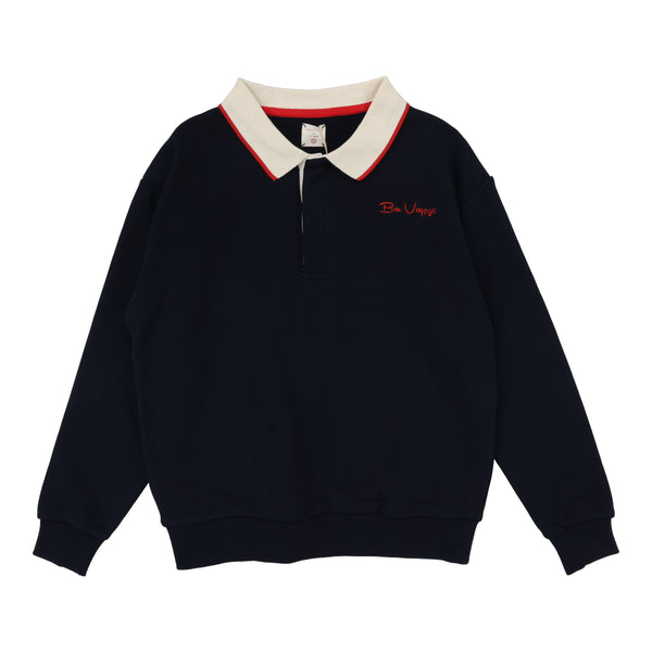 Lil Legs Navy Bon Voyage Sweatshirt Polo BVSP-NAVY