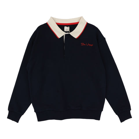 Lil Legs Navy Bon Voyage Sweatshirt Polo BVSP-NAVY