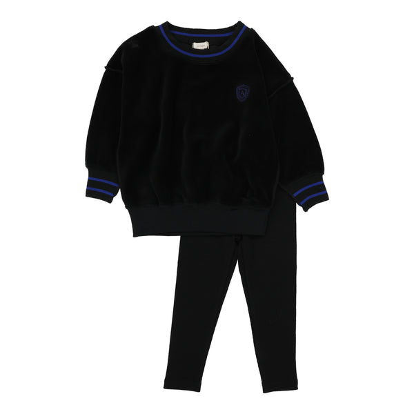 Lil Legs Black Boys Velour Sweatshirt Set BVSW-BLA