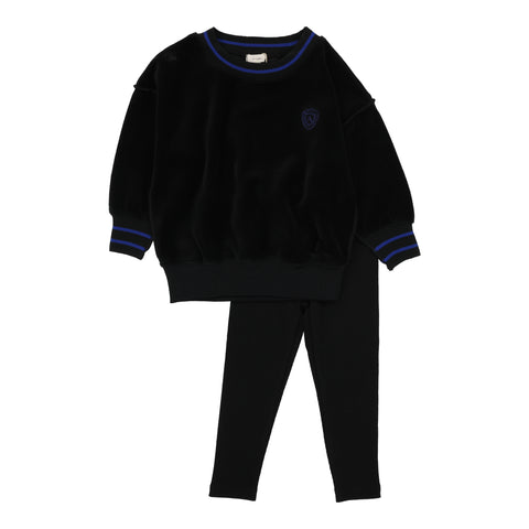 Lil Legs Black Boys Velour Sweatshirt Set BVSW-BLA
