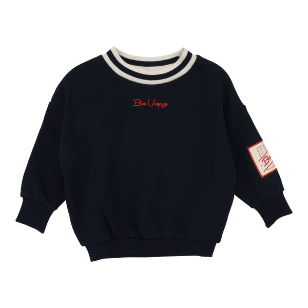 Lil Legs Navy Bon Voyage Toddler Sweatshirt BVTBS-NAVY