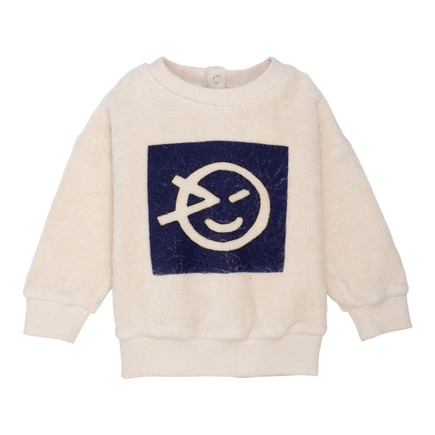 Wynken Ecru/Navy Fluffy Logo Sweat Set