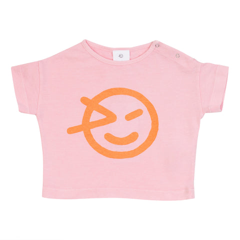 Wynken Pink Logo Tee + Orange Bloomer Set