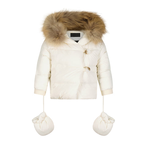 Scotch Bonnet Baby White Coat With Fur