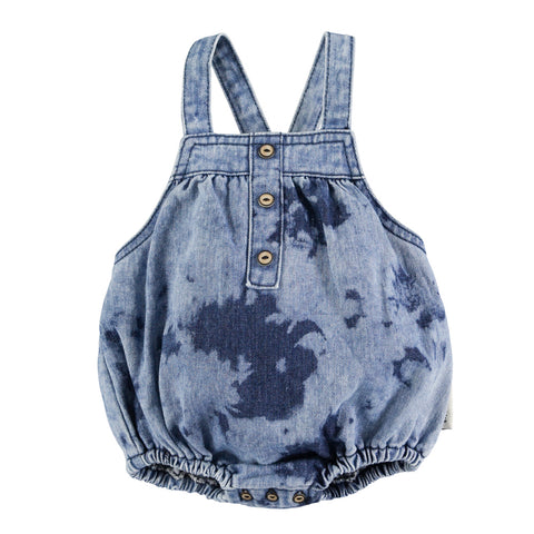 Piupiuchick Blue Tie Dye Denim Romper