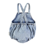 Piupiuchick Washed Light Blue Denim Romper