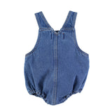 Piupiuchick Washed Navy Denim Romper