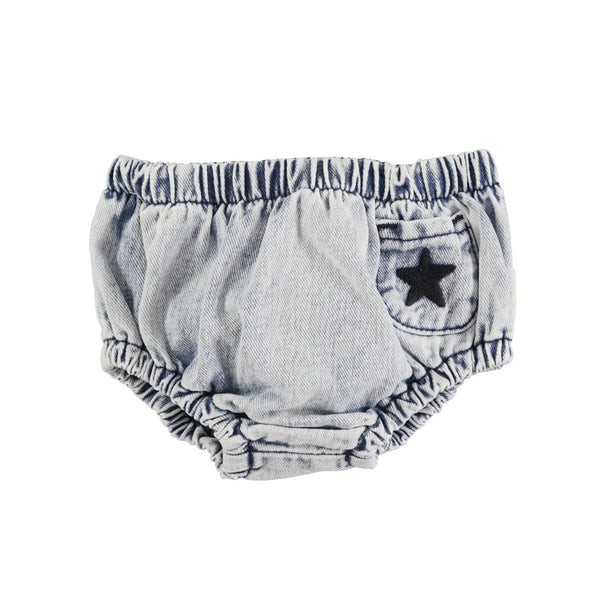 Piupiuchick Washed Light Blue Denim Baby Shorties