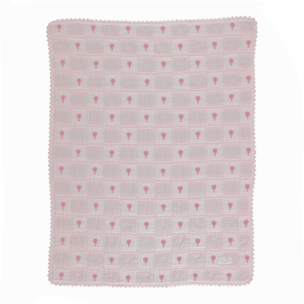 Bebe Organic Pink Balloon Patchwork Blanket