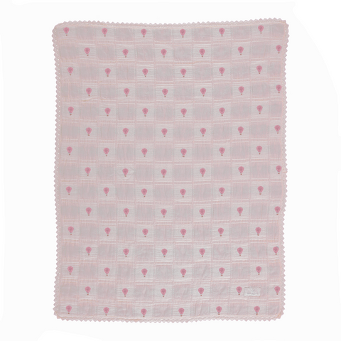 Bebe Organic Pink Balloon Patchwork Blanket