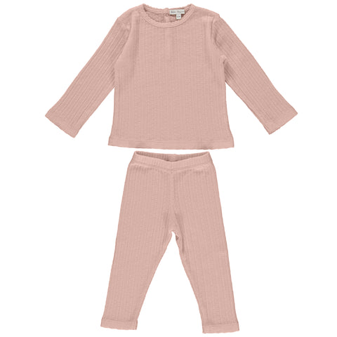 Bebe Organic Bebe Blush Pointelle Long Set