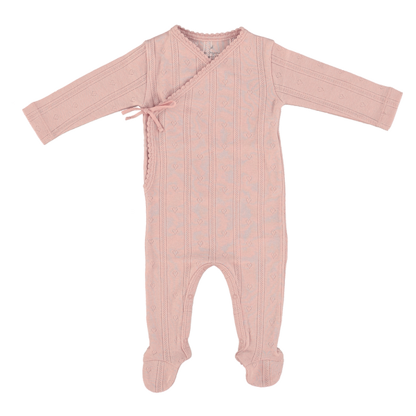 Bebe Organic Blush Wrap Overall Footie