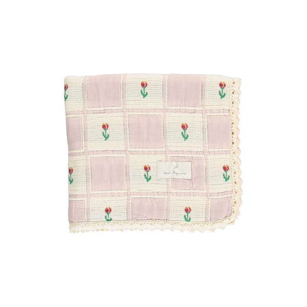 Bebe Organic Bella Mauve Tulip Patchwork Blanket