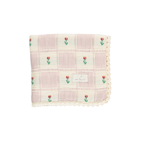 Bebe Organic Bella Mauve Tulip Patchwork Blanket
