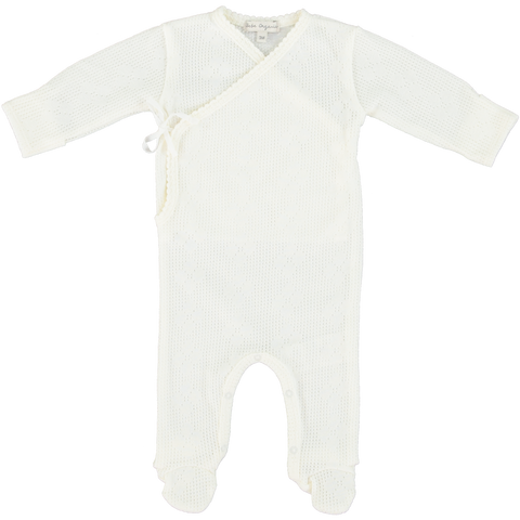 Bebe Organic Pearl Blooms Wrap Overall Footie