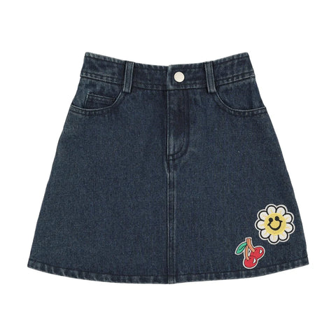 Bonjoy Denim Blue Jean Emoji Skirt
