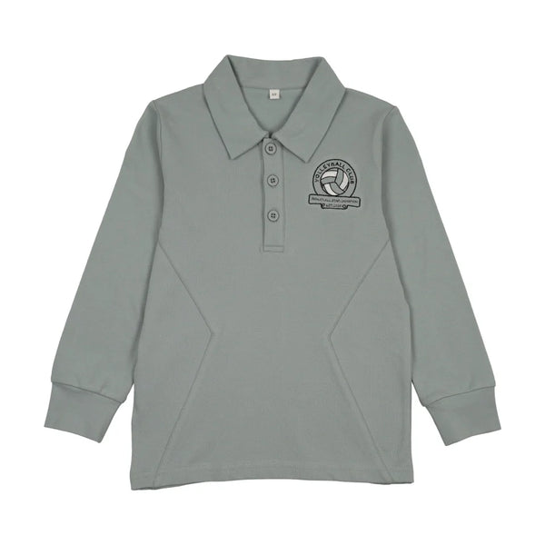Bonjoy Cloud Blue Volleyball Club Long Sleeve Polo
