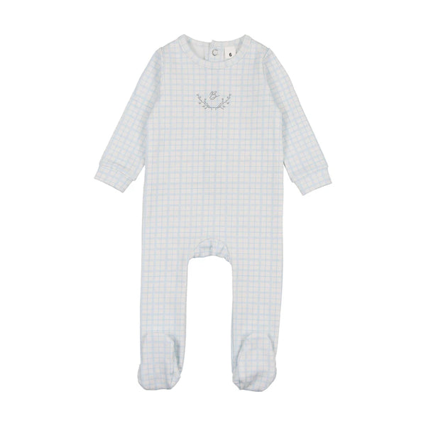 Bonjoy Blue Emblem Dainty Grid Footie