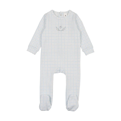 Bonjoy Blue Emblem Dainty Grid Footie