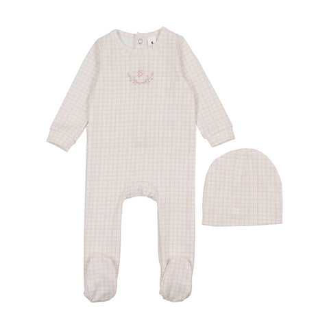 Bonjoy Pink Emblem Dainty Grid Footie Set
