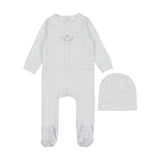 Bonjoy Blue Emblem Dainty Grid Footie Set