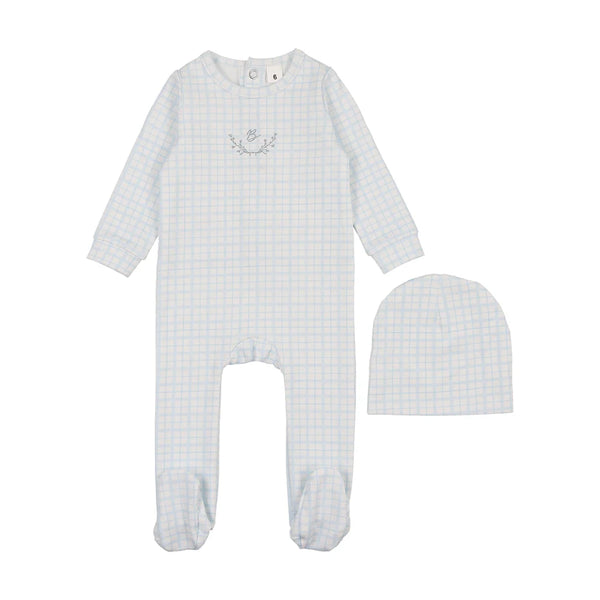 Bonjoy Blue Emblem Dainty Grid Footie Set