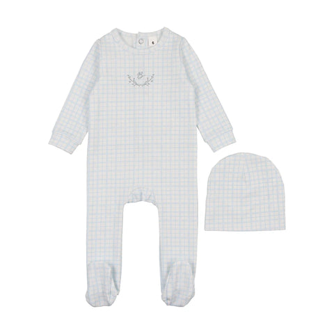 Bonjoy Blue Emblem Dainty Grid Footie Set