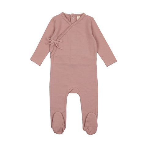 Lilette Rose Brushed Cotton Wrapover Footie