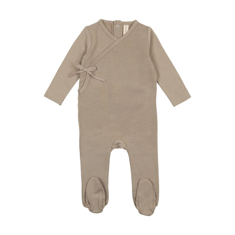 Lilette Taupe Brushed Cotton Wrapover Footie