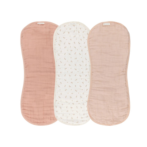 Ely's & Co Pink Floral Muslin Burp Cloths