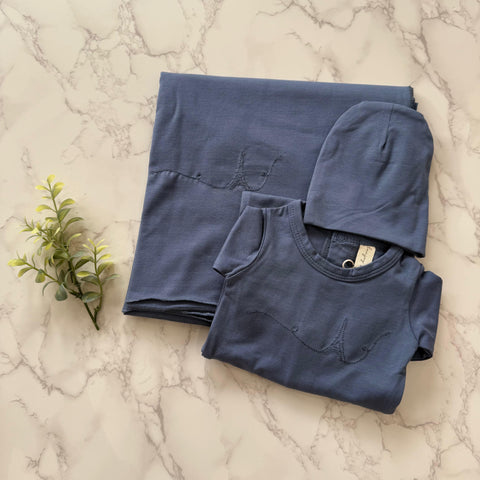 Bonjoy Blue Embroidered Jadore Paris Blanket