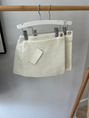 LRDM Cream Mara Tweed Skirt