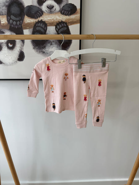 Crew Kids Lounge Light Pink Teddy Crewneck Set